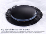 2-Handle Heavy Duty Bathroom with Drain and Supply Kits, Modern Style Lavatory Deck Mounted 90980804