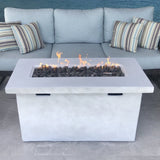 ZUN 25" H x 42" W Fiber Reinforced Concrete Propane Outdoor Fire Pit Table B120P203038