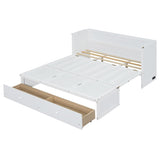 Queen Size Murphy Bed with USB Port and a Large Drawer, White N708P205905K