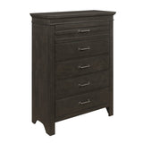 ZUN 1pc Charcoal Gray Finish 5 Drawers Chest Transitional Style Wooden Bedroom Furniture B011P220617