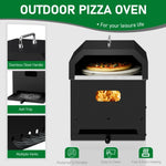 ZUN Outdoor Pizza Oven 4 in 1 Wood Fired 2-Layer Detachable Outside Ovens with Pizza Stone, Cooking 17661763