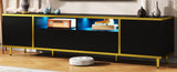 U-Can 70.9'' Modern TV Stand for TVs up to 80 Inches, Entertainment Center with 2 Shelves and LED N724P284377B