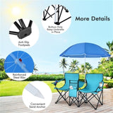 ZUN Outdoor camping chair with umbrella 38206197