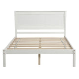 Platform Bed Frame with Headboard , Wood Slat Support , No Box Spring Needed ,Full,White 83549452