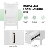 20" Bathroom Vanity with Sink, Bathroom Cabinet with A Door, Door Shelf Storage and Adiustable Foot N725P192821K
