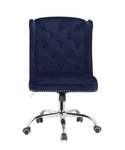 ZUN Midnight Blue Swivel Office Chair with Wing Back B062P215473