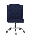 ZUN Midnight Blue Swivel Office Chair with Wing Back B062P215473