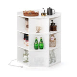 White three-layer corner cabinet with charging station 84153686