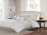7 Piece Comforter Set Aqua Queen B03596852