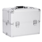 ZUN 3 in 1 Aluminum Cosmetic Makeup Case Tattoo Box Silver 05913846