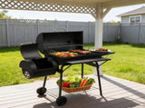 Barrel Charcoal Grill with Offset Smoker & Warming Rack, Outdoor BBQ Grill with 557 Sq. In. Grilling 02112676
