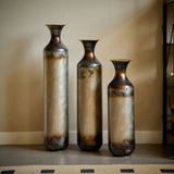 Floor metal vase modern style decoration droplet shaped white metal vase 3-piece set gorgeous W2796P290476