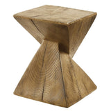 ZUN Oak Accent Table with Pedestal B062P209134