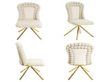 Dining Chairs Set of 2,Velvet Accent Chairs for Living Room, Vanity Chair with Gold Metal Legs, W757P281151