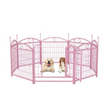 ZUN Dog Playpen Indoor 24 inch 8 Panels Metal Dog Pen Pet Dog Fence Outdoor Exercise Pen with Doors, W368P233998