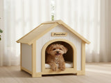 Modern Indoor Wooden Dog House with EVA Cushion Solid Cedar Pet House for Small Dogs & Cats W3799P381058