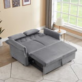 Artemax 55'' Modern Shiny Velvet Convertible Loveseat Sleeper Sofa Couch w/ 2 Lumbar Pillows, W668100736