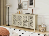 Hollowed-out Cabinet with 4 Doors, American Furniture, Suitable for Bedroom, Living Room, Study W688P223025