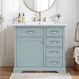 36" Bathroom Vanity Set with Ceramic Undermount Sink, 2 Tip-Out Drawers & Soft-Close Hinges, Modern W2896P318471