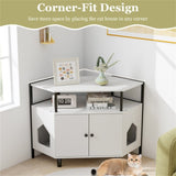 ZUN White litter box, polygonal cat house, cat furniture, living room cabinet 70378718