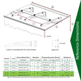 ZUN 79" x 34" Window Awnings Door Entrance Canopy, Aluminum Alloy Bracket, 0.137 Inch Thick Crystal W2205P179828