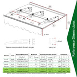 DA7934C Series Door Window Awning Canopy Made of 0.137Inch Thick Crystal Solid Polycarbonate Sheet W2205P179830