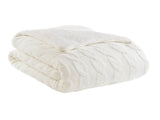 3 Pieces King/Cal King Cable Knit Chenille Comforter Set,Ivory B035P381301