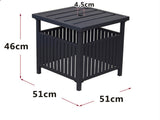 Patio Steel Bistro Dining with Umbrella Hole, Outdoor Leisure Coffee, Square Umbrella 16118664