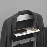 Accent Portable Garment Rack,Clothes Valet Stand with Storage Organizer,White Finish W760P178208