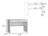 Montana Storage Desk, Spacious Stylish with Drawer and Shelf, White B097P167467
