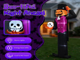 12FT Giant Halloween Inflatable Blow Up Decorations, Pumpkin Man Holding Skull with Built-in LEDs 79482850