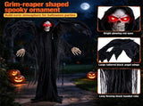 5.5FT Halloween Animatronic Winged Grim Reaper, Sound & Button Activated, Shaking Reaper with 39336068