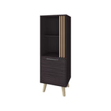 Ac Chin Storage Cabinet with a Door and Open Storage, Wengue Natural Oak B128P263716