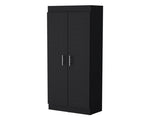 Black 5-Shelf Storage Pantry Cabinet B062P175201