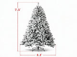 7.5 Foot Flocked Northern Pine Christmas Tree Artificial Xmas Tree Curved Tips LED Lights Indoor 70578829