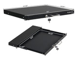 19" 1U Steel Plate DJ Drawer Equipment Cabinet with Keys Black 29080641