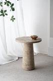 22x22x25.5" Cream Round Side Table with Pedestal Base W2078P170346