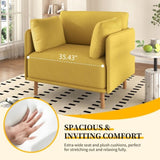 39" Modern Upholstered Accent Chair with Soft Cushions, Sleek Armrest Design and Sturdy Wooden Legs, N767P208311Y