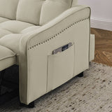 Loveseats Sofa Bed with Pull-out Bed,Adjsutable Back and Two Arm Pocket,TypeC and USB Charging with W1413124442