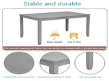6 Piece Kitchen Set, Rectangular Wooden Table with 4 Upholstered Chairs and a Bench, 50401072