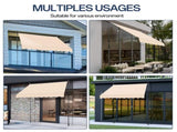 78.7"D x 47.2"W x"H Retractable Awning Khaki 14682599