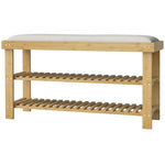 ZUN Shoe Bench with Storage Cabinets （Prohibited by WalMart） 15987582