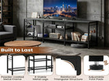 Industrial 3-Tier TV Stand for 65 Inch TV, Heavy Duty Metal Frame Entertainment Center with Anti-Tip 47939167