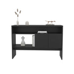 ZUN Console Table 31.8" H with 2 Doors and 3 Shelves, Black B097P250862