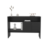 ZUN Console Table 31.8" H with 2 Doors and 3 Shelves, Black B097P250862