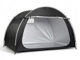 6.8x4.9FT Black Arc Bicycle Storage Shed, 210D PU Silver Coated Oxford, Black Fiberglass Frame, 56945196