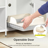 Cat litter box enclosure for bathroom, Hidden Litter Pet Washroom with Divider, Indoor Cat House for W1687P251061