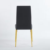 chair set of 4,GOLDEN COLOR LEG,BLACK SEAT W234P302679