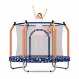 55-inch Trampoline for Kids Indoor & Outdoor Small Toddler Trampoline with Basketball Hoop W1163P288486