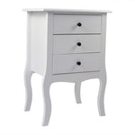 ZUN European Bedside Table-Three Pumps White 14615600